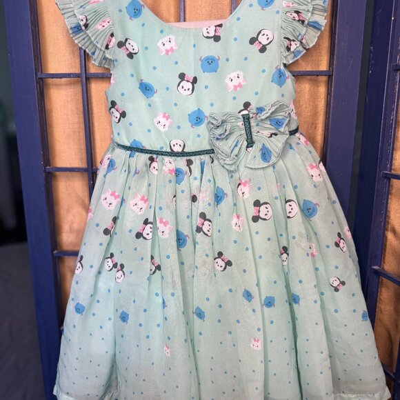 Disney Tsum Tsum Mint Green Ruffle Dress Toddler Girl 3T - Picture 8 of 8
